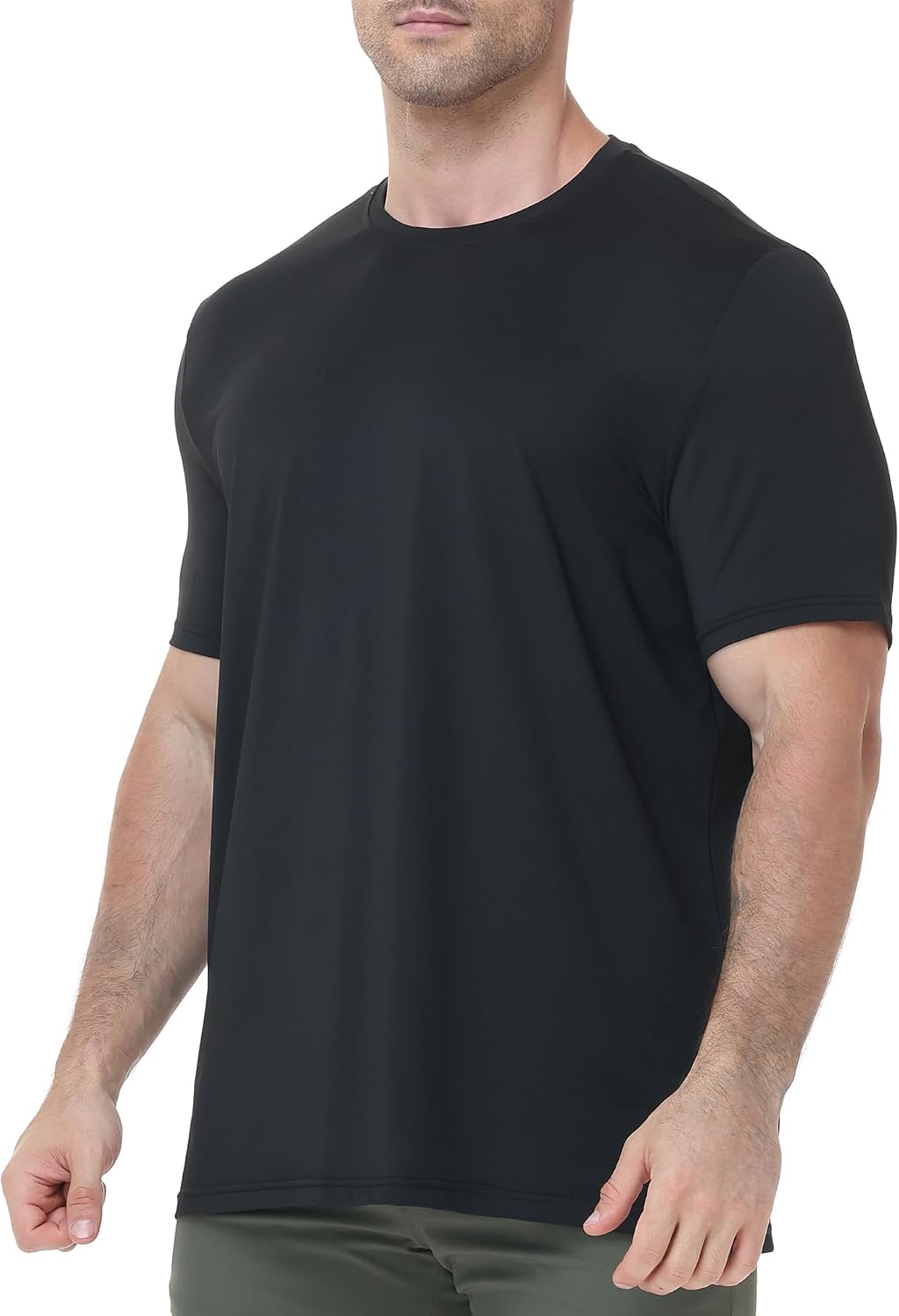 Men's Quick Dry Running T-Shirt Lightweight Mesh Breathable Tee Moisture Wicking Athletic Shirt for Gym Casual Wear