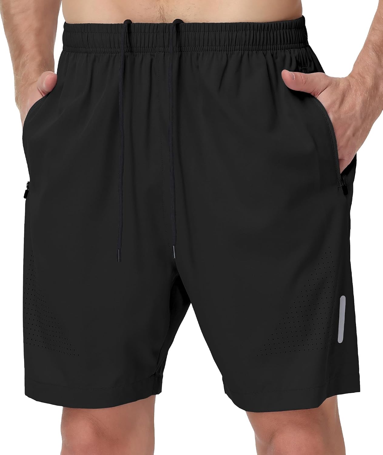 Mens Athletic Gym Shorts 7" Utra-Light Quick Dry Running Workout Basketball Shorts with Zipper Pockets Sports Tennis