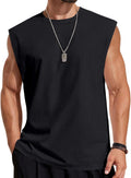Mens Sleeveless Shirts 100% Cotton Workout Tank Tops Cut Off Shirts Gym Muscle Loose Fit Tee