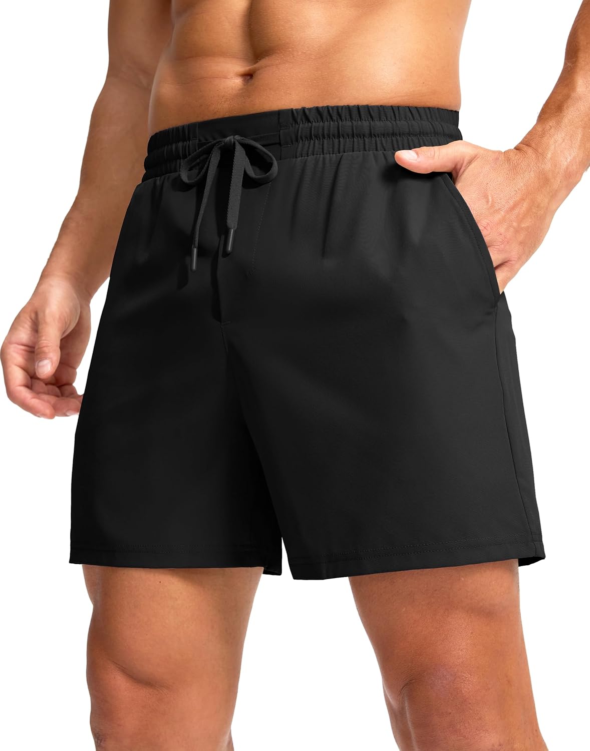 Men's Athletic Running Shorts with Zipper Pocket 5/7 Inch Quick Dry Tennis Shorts Gym Workout Shorts for Men