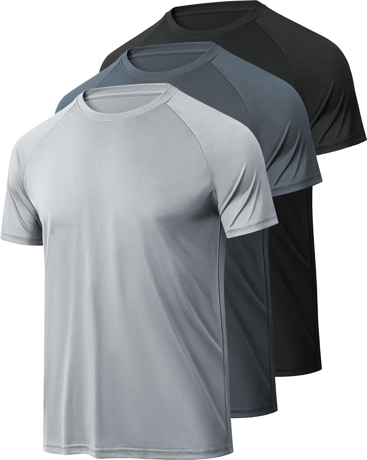 Workout Shirts for Men, Moisture Wicking Quick Dry Active Athletic Men's Gym Performance T Shirts
