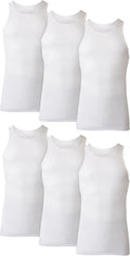 Men's Tank Undershirt Pack, Cotton Tank Undershirt, Moisture-Wicking, Breathable, White or Grey/Black, Multi-Pack