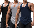 Men's 3 Pack Gym Workout Tank Tops Y-Back Muscle Tee Stringer Bodybuilding Sleeveless T-Shirts