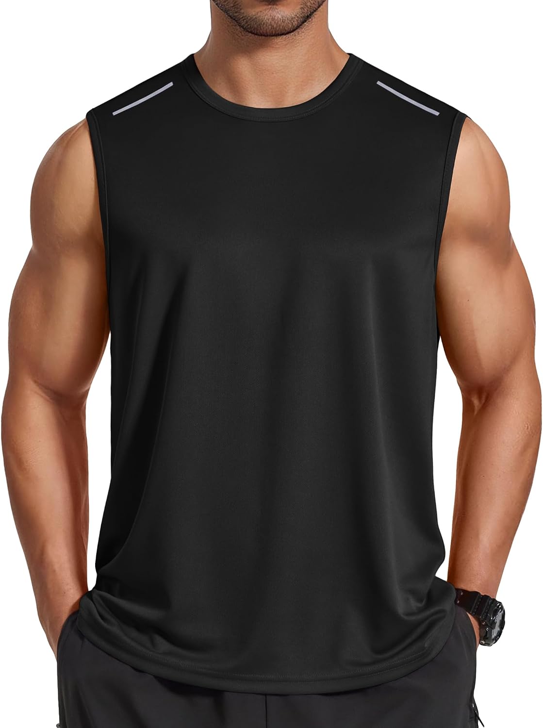 Men's Sleeveless Shirt Quick Dry Workout Tank Top Gym Muscle T Shirts Sport Athletic Tanks Moisture Wicking