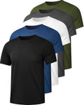 1/5 Pack Mesh Workout Shirts for Men Dry Fit Gym Quick Dry Athletic Short Sleeve Sports T-Shirt Moisture Wicking