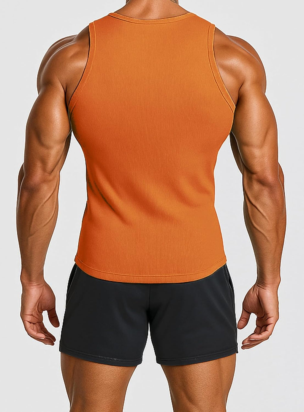 Men's Ribbed Workout Tank Tops Fitness Muscle Gym Tanks Sleeveless Bodybuilding Shirts